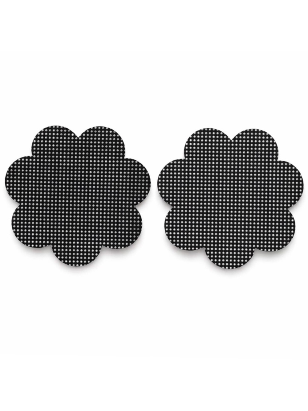 Black Silver Dot Flower Nipple Pasties